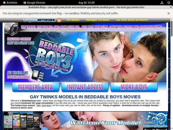 Beddable Boys Login Account
