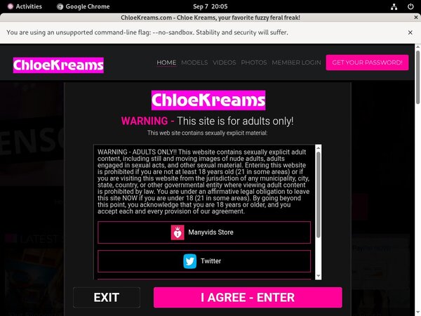 Chloekreams.com Free Password