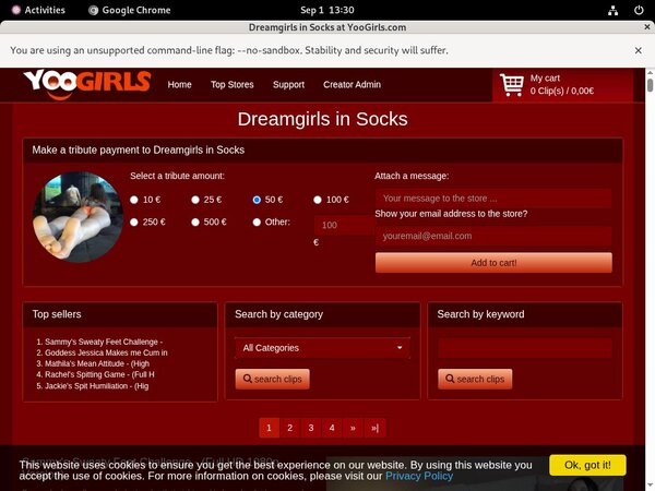 DreamgirlsInSocks Paypal Discount