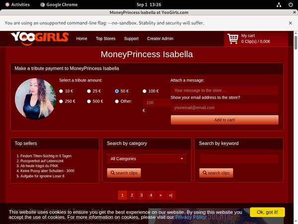 Passwords Moneyprincess Isabell