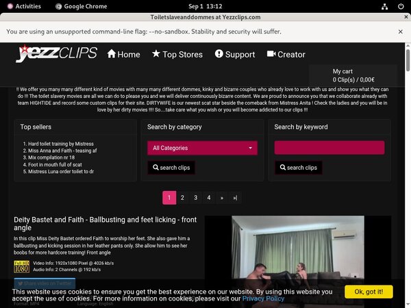 Yezzclips.com Login Information